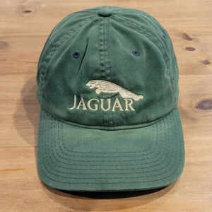 Vintage Jaguar Racing Hat Green Flexfit Cap Coventry Embroidered British Car Cat
